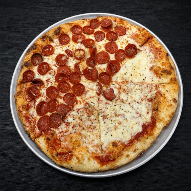 16" Half Cheese Half Pepperoni.